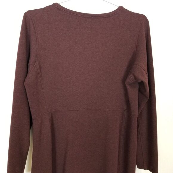 Duluth Trading Co. Women's Wearwithall Ponte Knit Long Sleeve Dress Sz L Maroon - Picture 5 of 7
